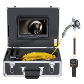 Sewer Camera with 512Hz Locator, 98 ft/30 m, 9" Drain Inspection Camera with Self-Leveling, 36X Zoom, Plumbing Camera with Lights-12 LED, 32GB Ca