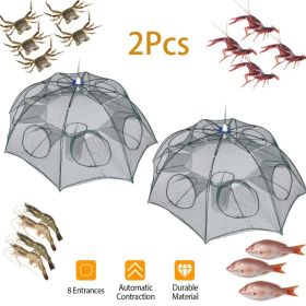 2Pcs Foldable Fishing Bait Nets Trap Crab Net Shrimp Fish Cast Dip Cage (Option: 2Pcs)