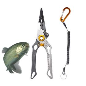 Multi-Functional Lure Pliers for Fish Handling Hook Removal Ring Opening (Accessory Type: Fishing Supplies, Color: gray)